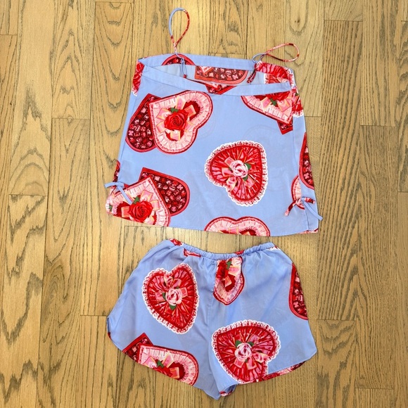 Shady Lady Women’s Heart Candy Box Print Pajama Set Size Small - Picture 6 of 13